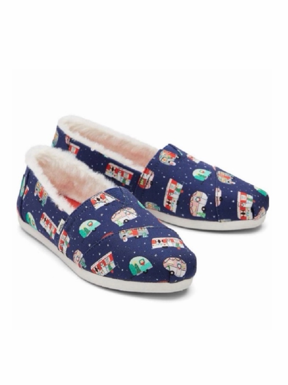 Toms women’s slip on shoes Alpargata loafers Navy Blue white 9.5 Holiday Campers